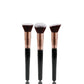 Three Piece Portable Makeup Brush Set with Flat Head Bevel and Wool Tips - Teleplus flat head bevel three piece