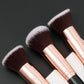 Three Piece Portable Makeup Brush Set with Flat Head Bevel and Wool Tips - Teleplus flat head bevel three piece