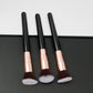 Three Piece Portable Makeup Brush Set with Flat Head Bevel and Wool Tips - Teleplus flat head bevel three piece