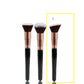 Three Piece Portable Makeup Brush Set with Flat Head Bevel and Wool Tips - Teleplus flat head bevel three piece