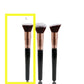 Three Piece Portable Makeup Brush Set with Flat Head Bevel and Wool Tips - Teleplus flat head bevel three piece