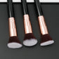 Three Piece Portable Makeup Brush Set with Flat Head Bevel and Wool Tips - Teleplus flat head bevel three piece