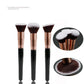 Three Piece Portable Makeup Brush Set with Flat Head Bevel and Wool Tips - Teleplus flat head bevel three piece