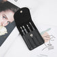 Three Piece Set Stainless Steel Eyebrow and Eyelash Plucking Forceps with Leather Pattern - Perfect Your Brows Tools