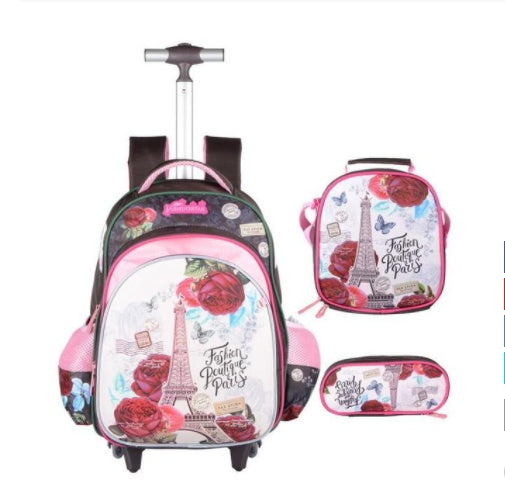 Three-piece Trolley Bag For Primary School Students - Tote-ally Awesome Trolley Bags for School Adventures