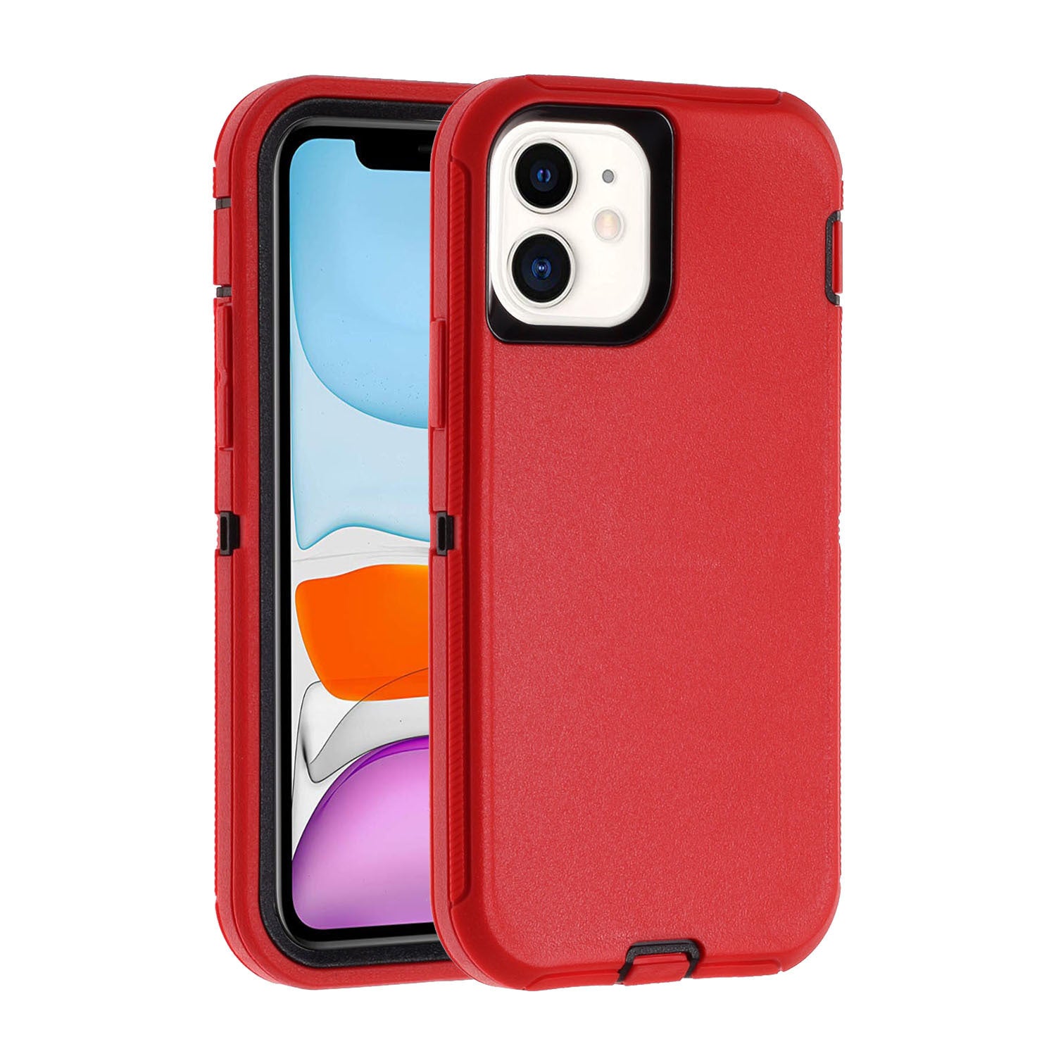 Three-proof All-inclusive Drop-resistant Silicone Phone Case - Three-proof Silicone Case in Rose Red and Wine Red