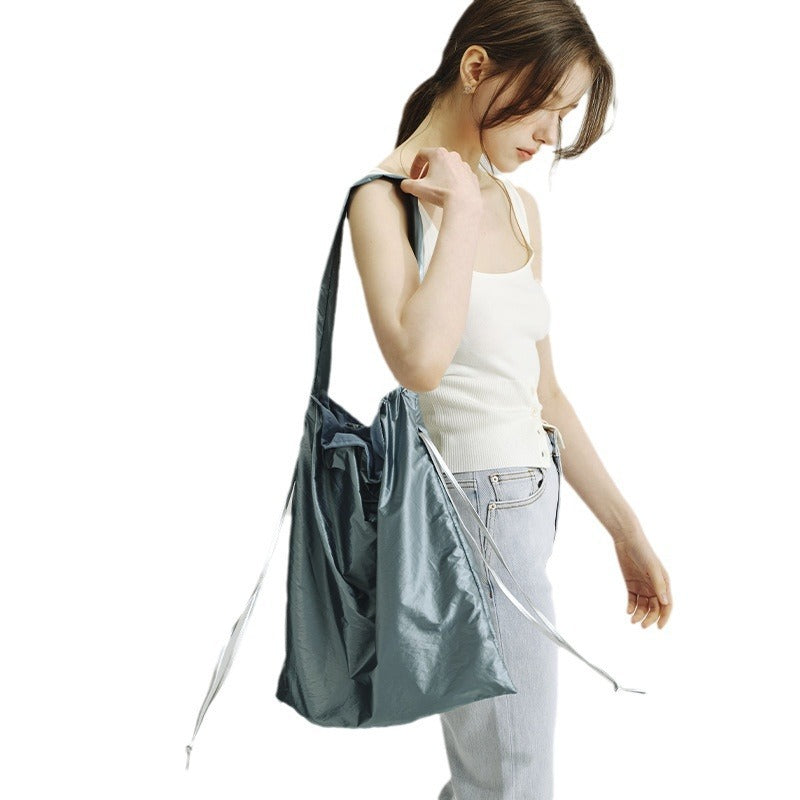 Tinfoil Shoulder Leisure Bag with Sandwich Pocket for Literary Women - Teleplus tinfoil shoulder leisure literary women