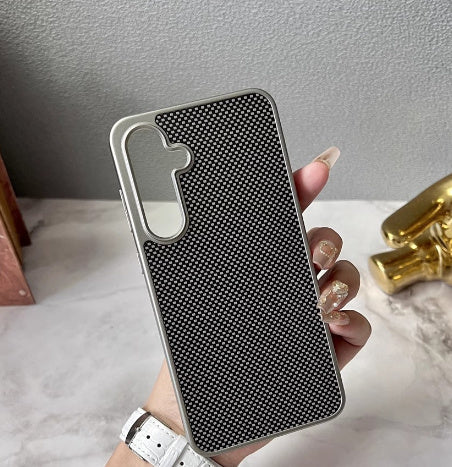 Titanium Gold Magnetic Suction Phone Case with Carbon Fiber Texture - Teleplus magnetic suction titanium gold carbon