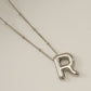 Titanium Steel Silver Glossy English Letter Pendant - Titanium Steel Silver Glossy Letter Pendant Necklace