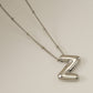 Titanium Steel Silver Glossy English Letter Pendant - Titanium Steel Silver Glossy Letter Pendant Necklace