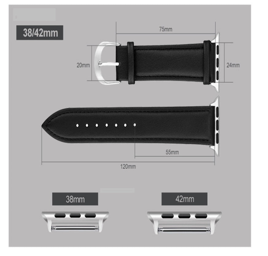 Top layer leather watch strap - Top Layer Leather Watch Strap in Various Colors