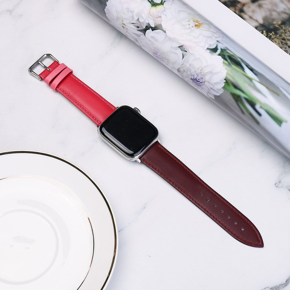 Layer leather watch strap in genuine for 38mm 40mm and 42mm sizes - Top Leather Watch Strap Various Colors layer