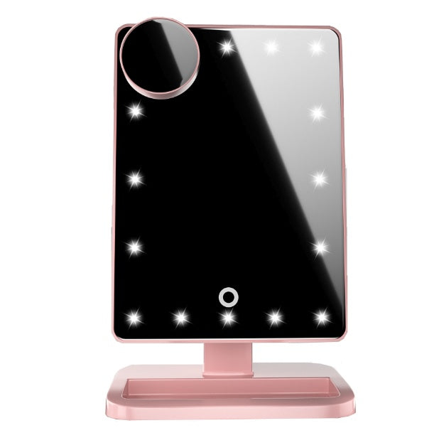 Touch Screen Makeup Mirror with LED Light Bluetooth Music Speaker and Magnifying Glass - touch screen makeup mirror led