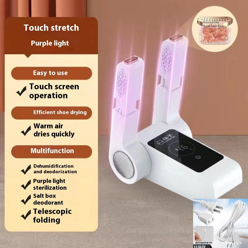 Touch Screen Rose Salt Box with Blue Light for Household Shoe Dryer and Dormitory Baking Warm - Teleplus household shoe