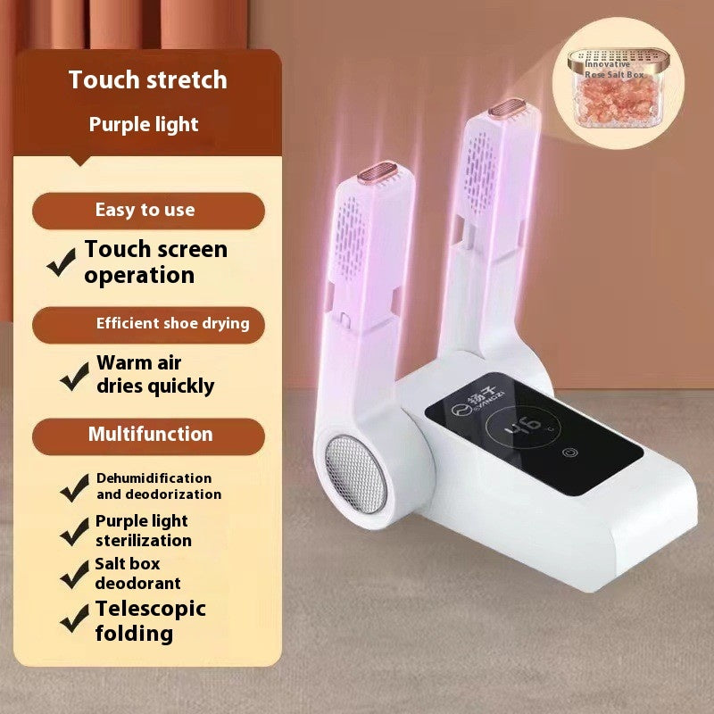 Touch Screen Rose Salt Box with Blue Light for Household Shoe Dryer and Dormitory Baking Warm - Teleplus household shoe