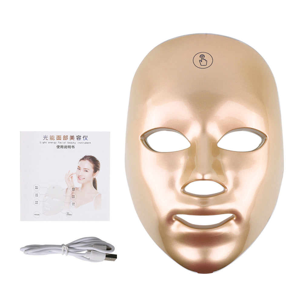 Touch Screen Seven-color Light Mask LED Photon Skin Rejuvenation - Glow Up with Color Light Mask in Gift Box Surprise