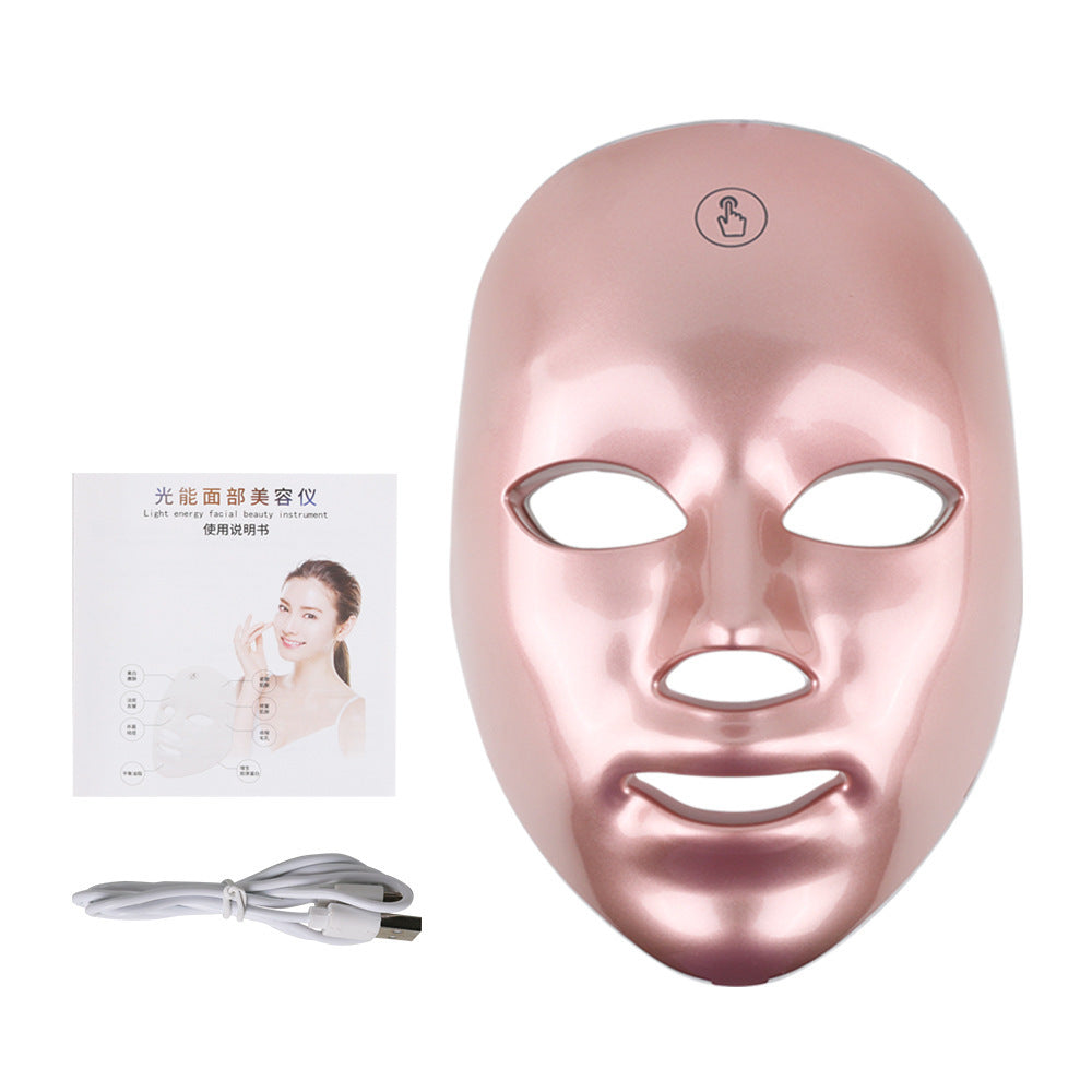 Touch Screen Seven-color Light Mask LED Photon Skin Rejuvenation - Glow Up with Color Light Mask in Gift Box Surprise