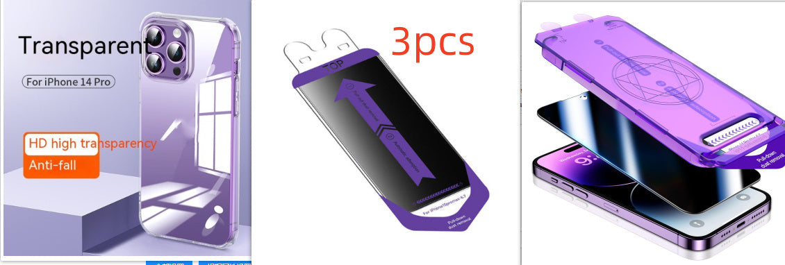 Transparent Black Shockproof Silicone Shell for iPhone with Screen Protector - Teleplus shell mobile phone screen