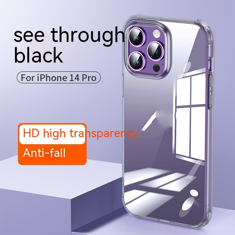 Transparent Black Shockproof Silicone Shell for iPhone with Screen Protector - Teleplus shell mobile phone screen