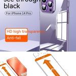 Transparent Black Shockproof Silicone Shell for iPhone with Screen Protector - Teleplus shell mobile phone screen