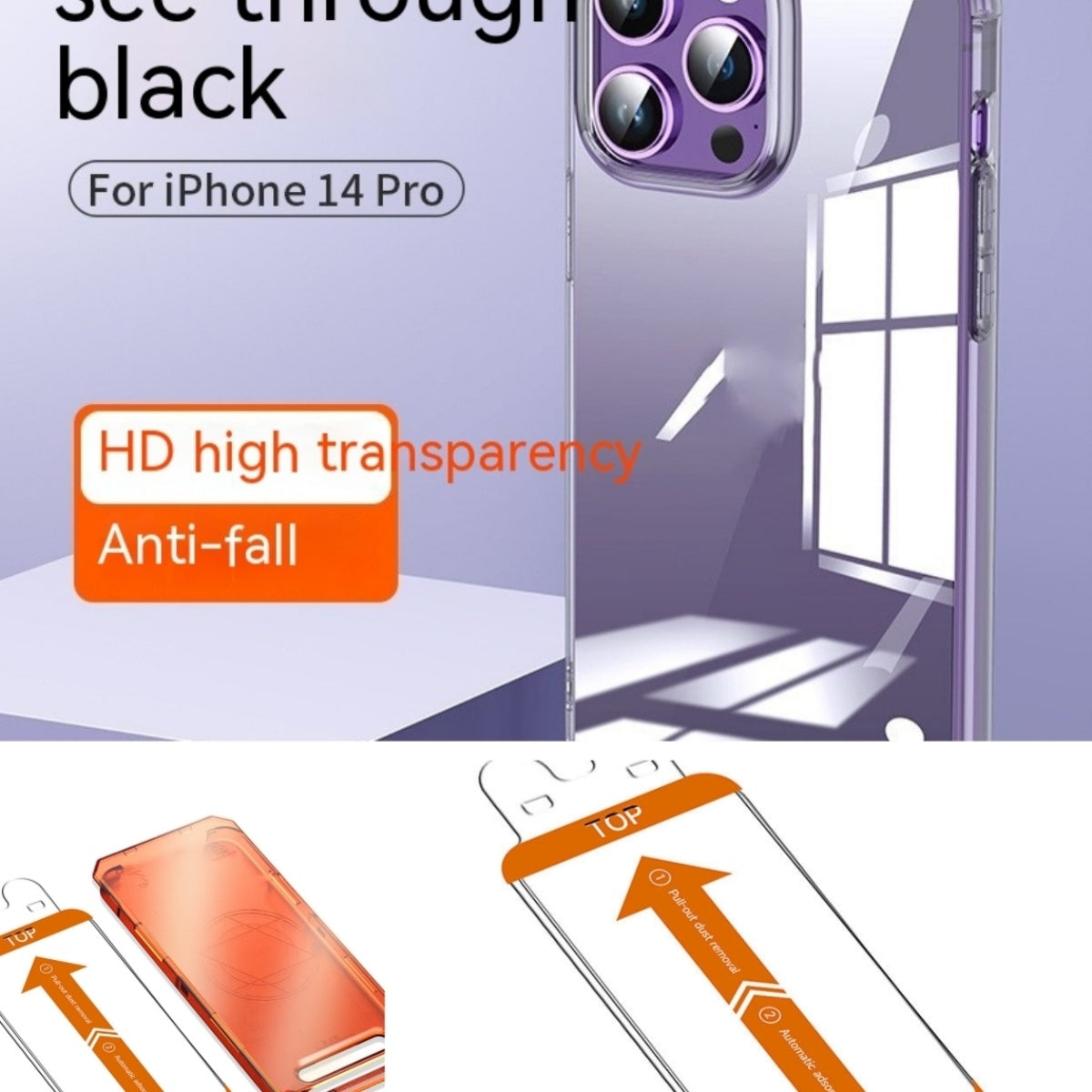 Transparent Black Shockproof Silicone Shell for iPhone with Screen Protector - Teleplus shell mobile phone screen