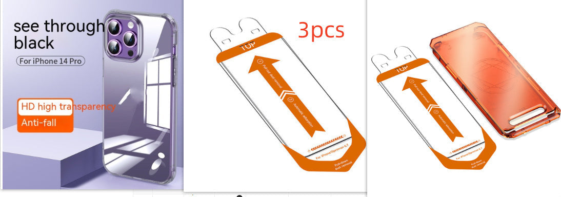 Transparent Black Shockproof Silicone Shell for iPhone with Screen Protector - Teleplus shell mobile phone screen