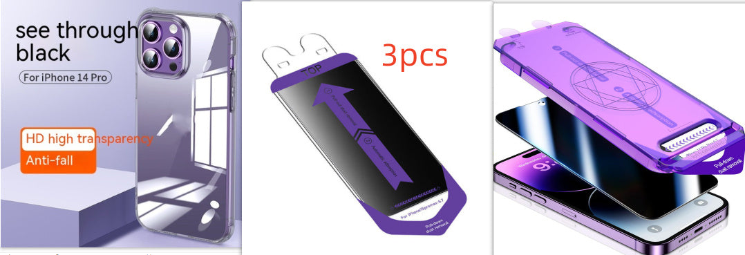 Transparent Black Shockproof Silicone Shell for iPhone with Screen Protector - Teleplus shell mobile phone screen