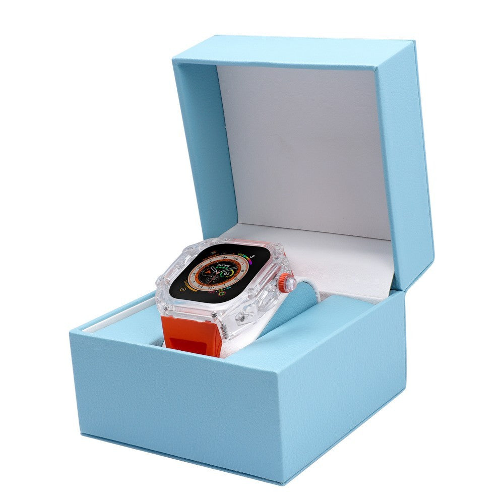 Transparent Case Fluororubber Strap Protective Case - Transparent Fluororubber Strap Case for iWatch Models