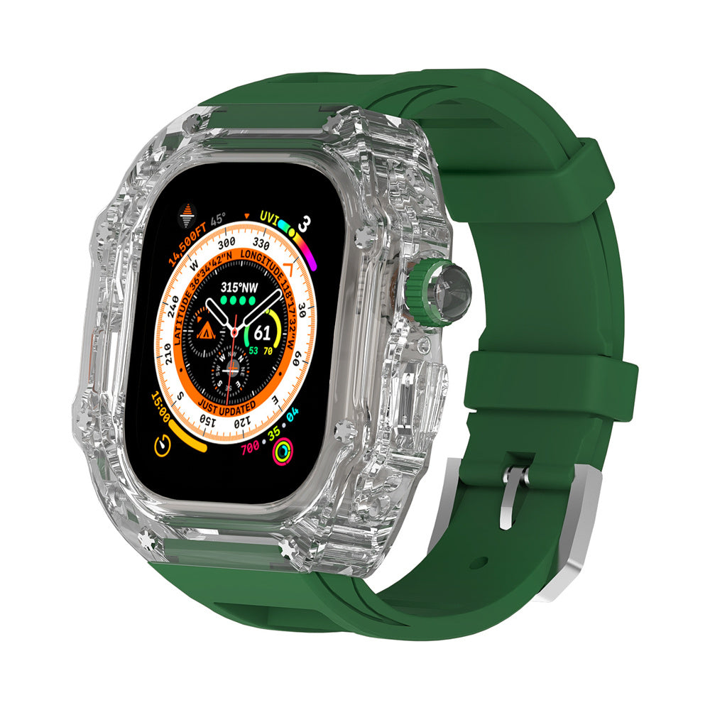 Transparent Case Fluororubber Strap Protective Case - Transparent Fluororubber Strap Case for iWatch Models