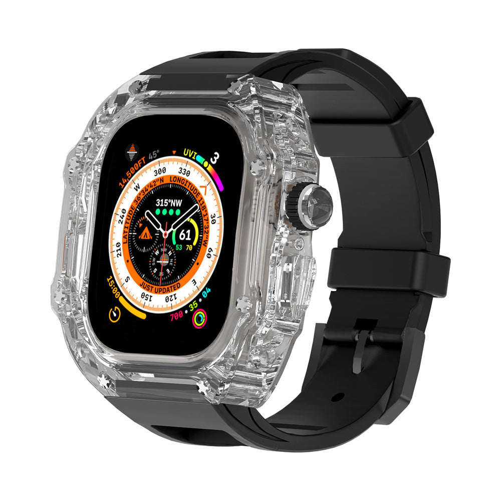 Transparent Case Fluororubber Strap Protective Case - Transparent Fluororubber Strap Case for iWatch Models