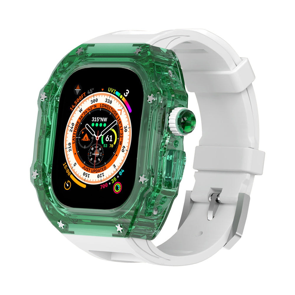 Transparent Case Fluororubber Strap Protective Case - Transparent Fluororubber Strap Case for iWatch Models