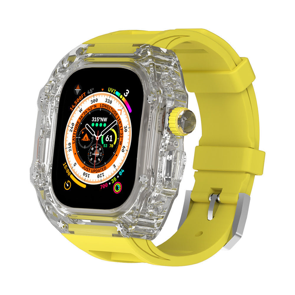 Transparent Case Fluororubber Strap Protective Case - Transparent Fluororubber Strap Case for iWatch Models