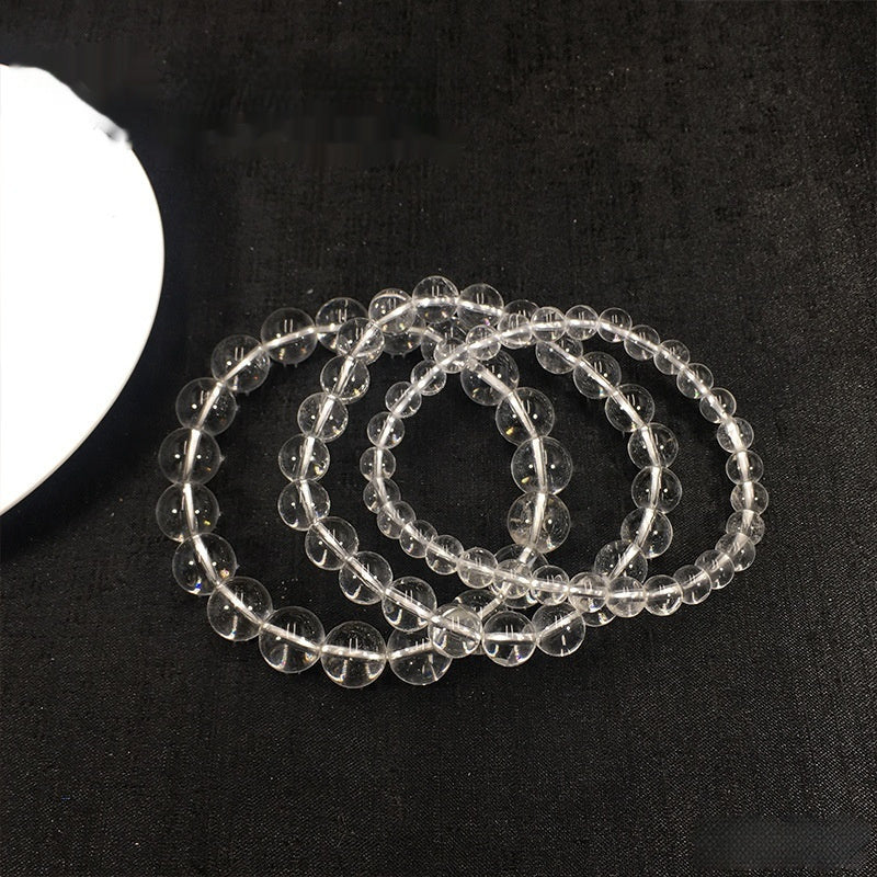 Transparent Crystal Beaded Bracelet with Geometric Modern Design - Teleplus natural white cotton scattered beads stone