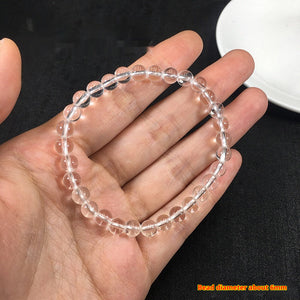 Transparent Crystal Beaded Bracelet with Geometric Modern Design - Teleplus natural white cotton scattered beads stone