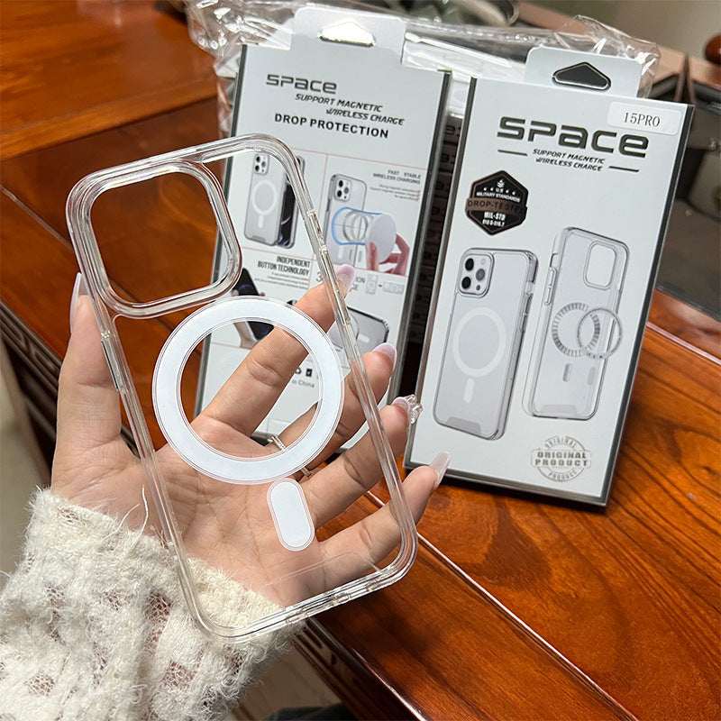 Transparent Magnetic Acrylic Phone Case with Shockproof and Anti-Fall Features - for the Sneaky Minimalist transparent
