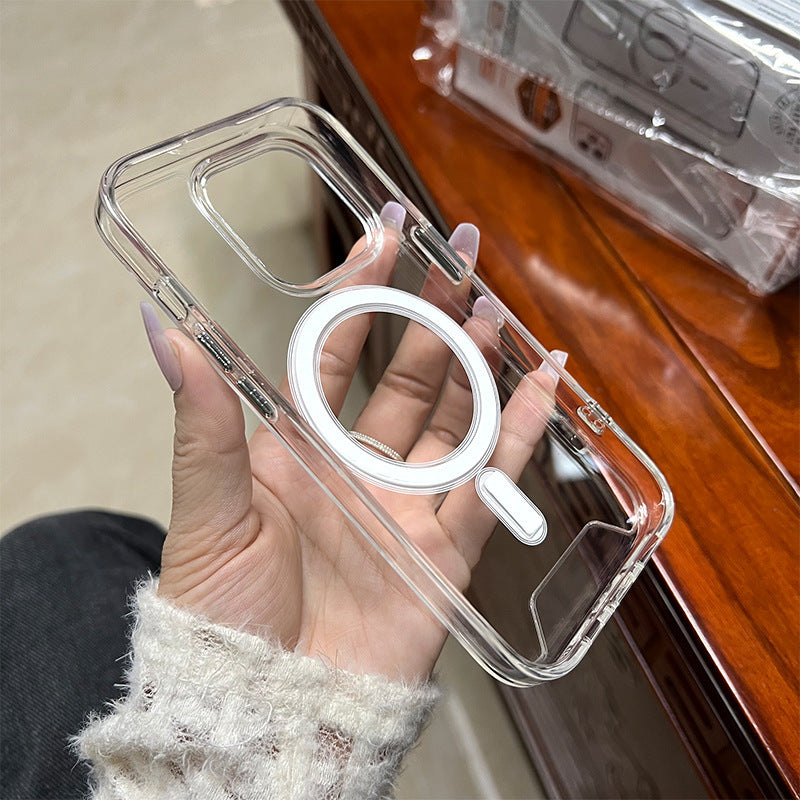 Transparent Magnetic Acrylic Phone Case with Shockproof and Anti-Fall Features - for the Sneaky Minimalist transparent