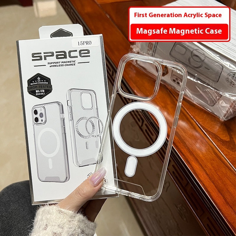 Transparent Magnetic Acrylic Phone Case with Shockproof and Anti-Fall Features - for the Sneaky Minimalist transparent