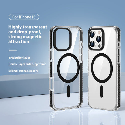 Transparent Magnetic Phone Case Suitable For Anti-fall Shell Protective Case - Transparent Magnetic Phone Case