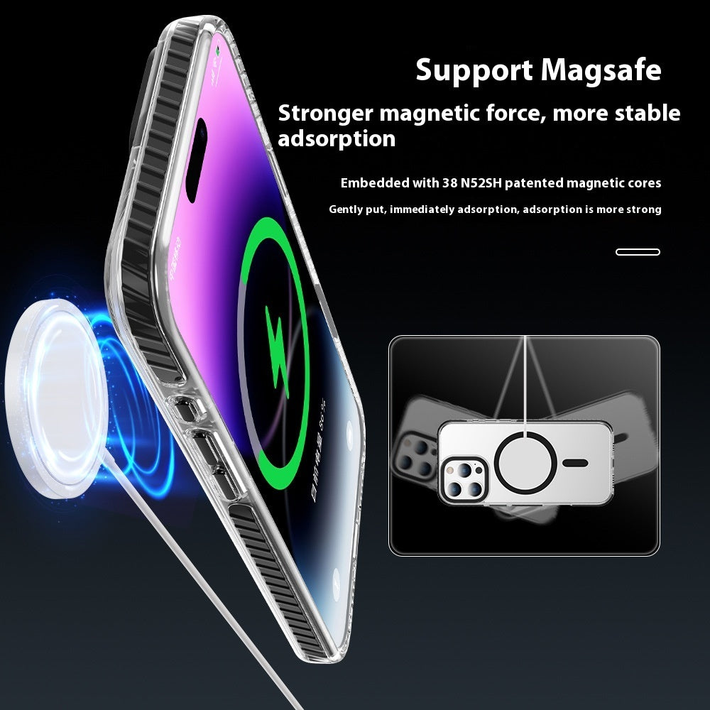 Transparent Magnetic Phone Case Suitable For Anti-fall Shell Protective Case - Transparent Magnetic Phone Case