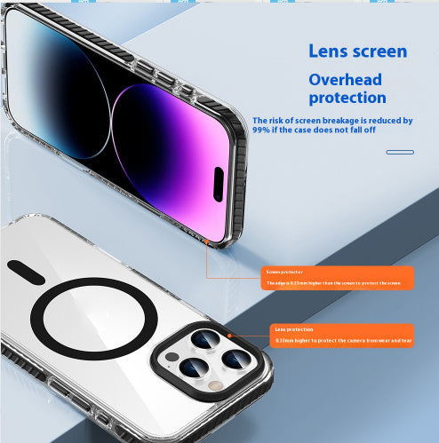 Magnetic Phone Case with Strong Magnet for Transparent - Suction transparent magnetic phone case