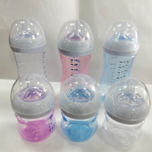 Transparent Milk Bottle in Pink Purple Light Blue for United States Customers - Feed Your Tiny Human With Petal Power