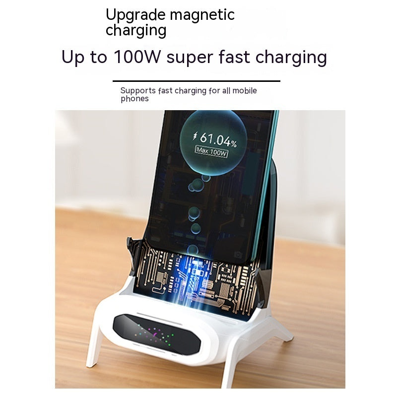 Transparent Small Chair Wireless Charger Mobile Phone Stand - 100W Transparent Chair Wireless Charger for Lazy Phones