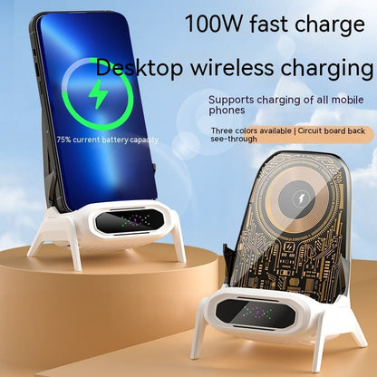 Transparent Small Chair Wireless Charger Mobile Phone Stand - 100W Transparent Chair Wireless Charger for Lazy Phones