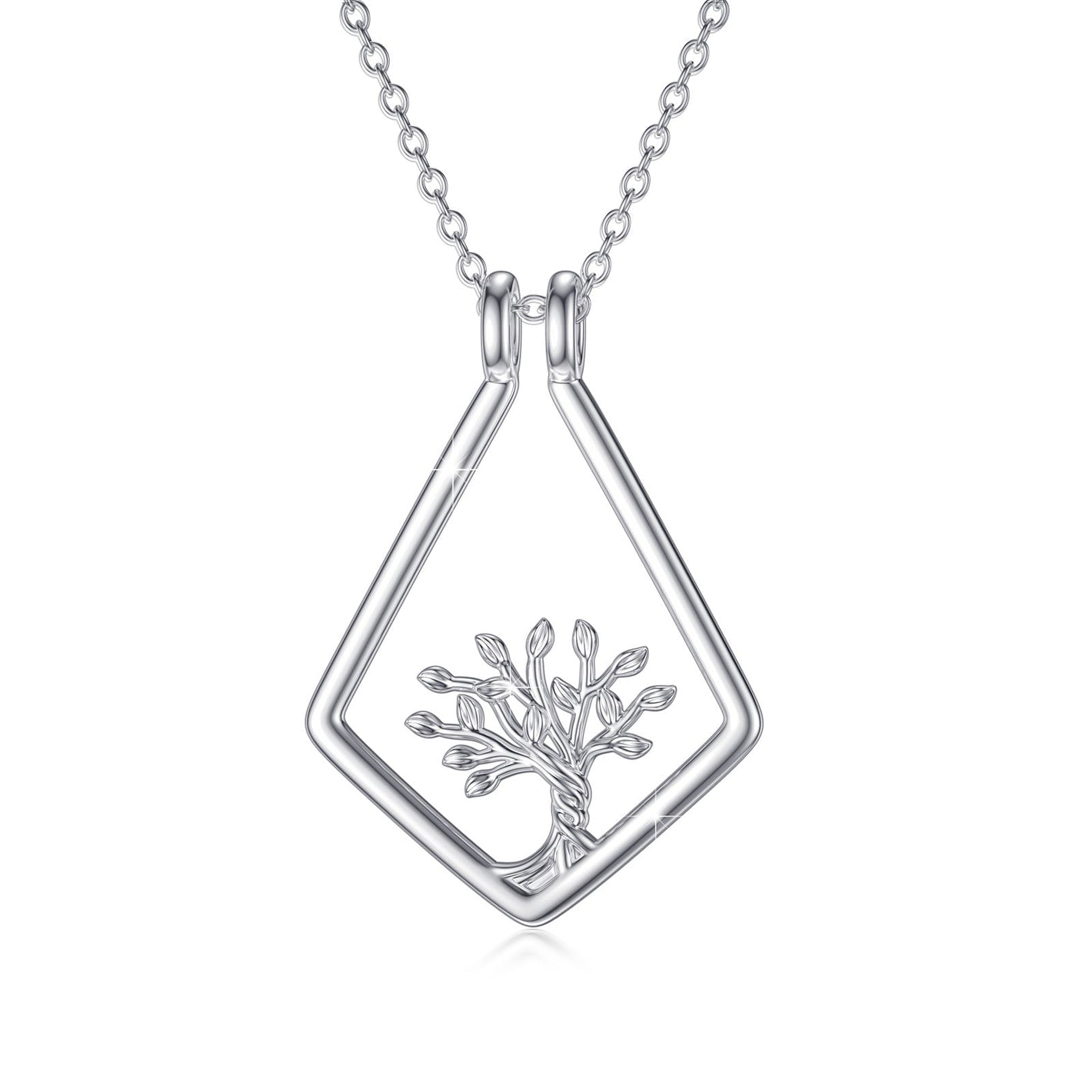 Elegant Life Ring Holder Necklace with Tree of Symbol - for Good Vibes life ring holder