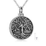 Tree of Life Urn Cremation Jewelry Necklace for Ashes in Sterling Silver Retro - Tree of Life Urn Necklace for Ashes