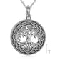 Tree of Life Urn Necklace Sterling Silver Circle Cremation Pendant Necklace Family - Eternal Love with Tree of Life