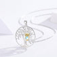 Tree of Life with Moonstone Owl Clearance Pendant Necklace in 925 Sterling Silver - Good Luck Bling Tree of Life