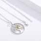 Tree of Life with Moonstone Owl Clearance Pendant Necklace in 925 Sterling Silver - Good Luck Bling Tree of Life