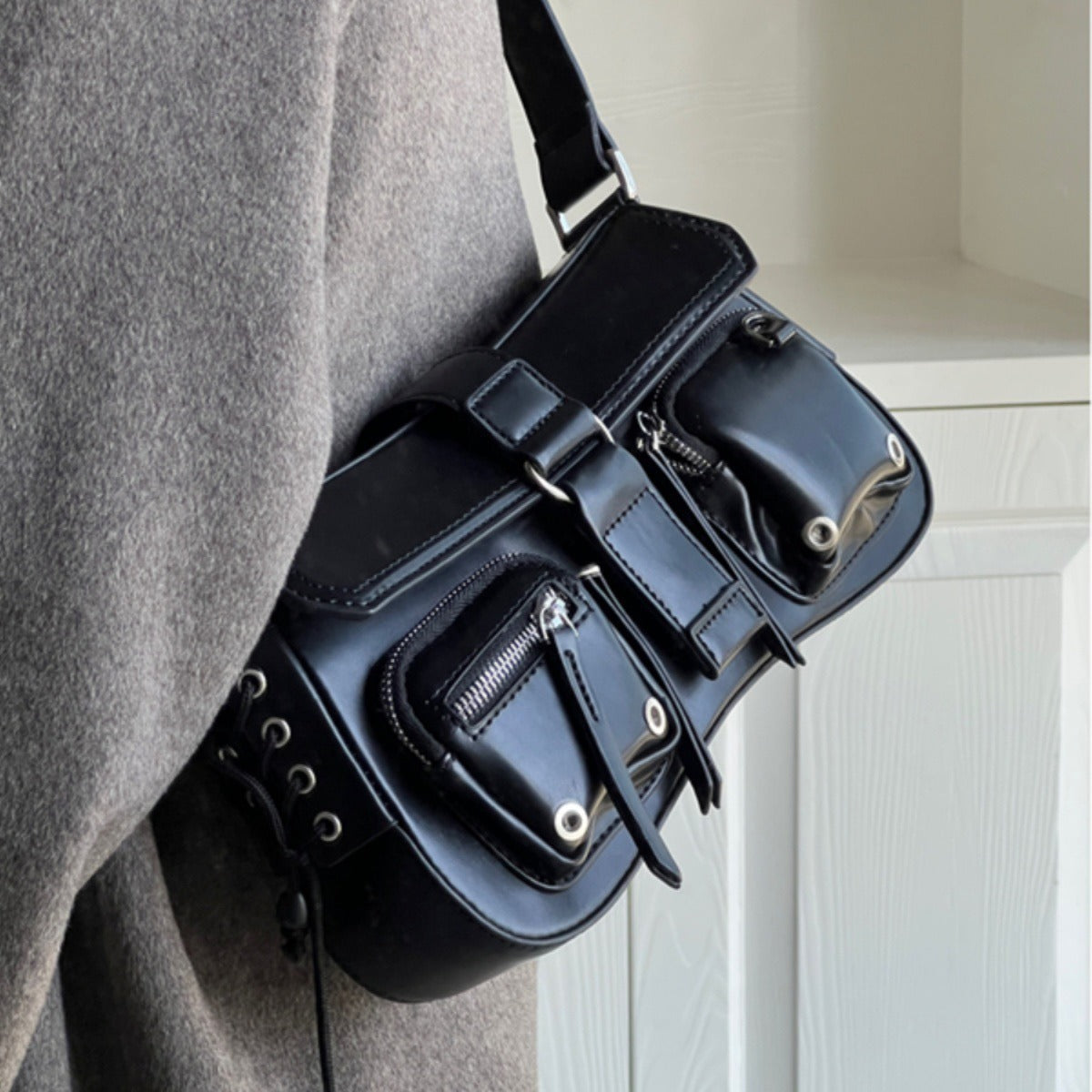 Trendy Girl Underarm Bag with Cool Texture and Stylish Sewn PU Material - Teleplus Style texture trendy cool hot girl