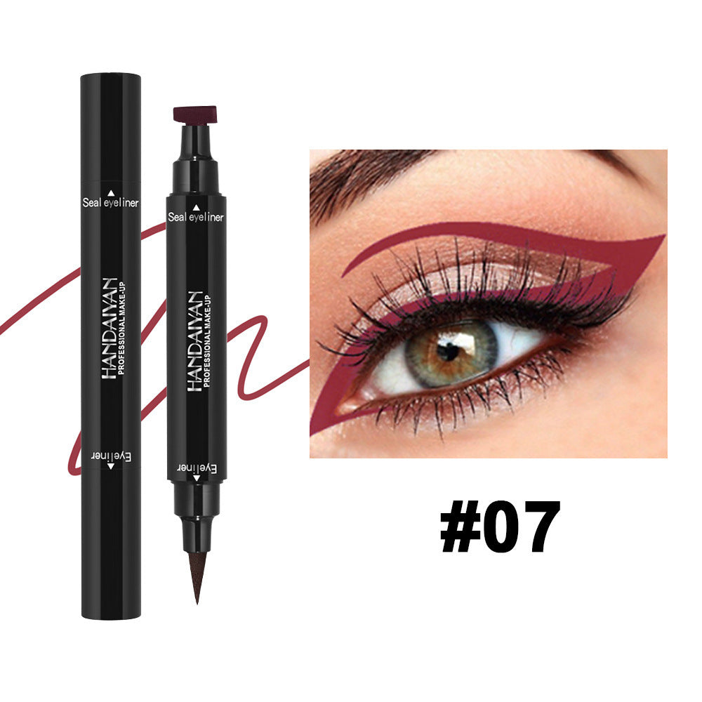 Triangle Seal Color Double Head Liquid Eyeliner in Multiple Shades - Teleplus triangle seal color double head liquid